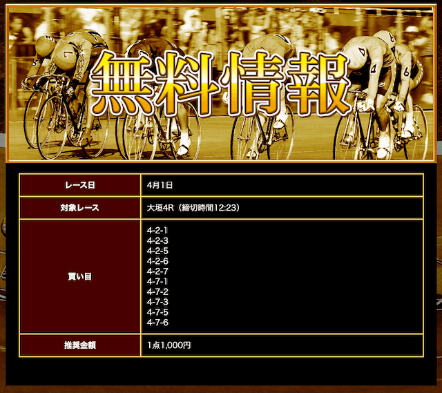 日本競輪投資会(JKI)無料予想2021年4月1日