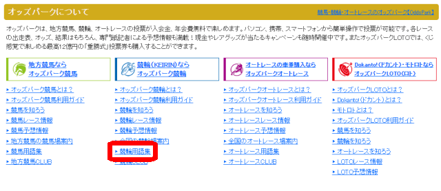 競輪の基礎知識・用語_おすすめサイトオッズパーク