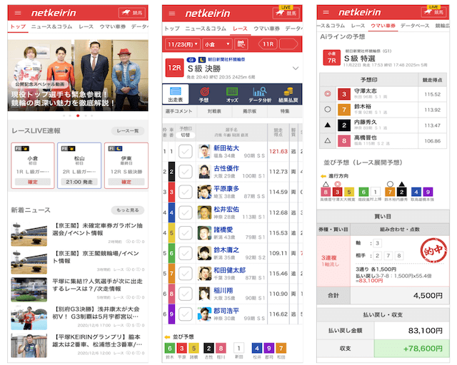 競輪情報アプリランキング1位【netkeirin】