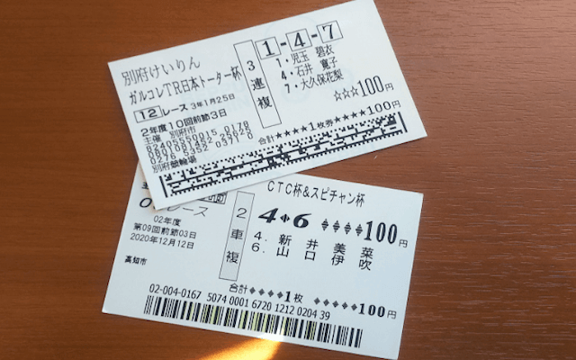 競輪初心者買い方車券の買い方画像