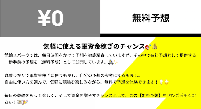 競輪スパークの無料予想概要