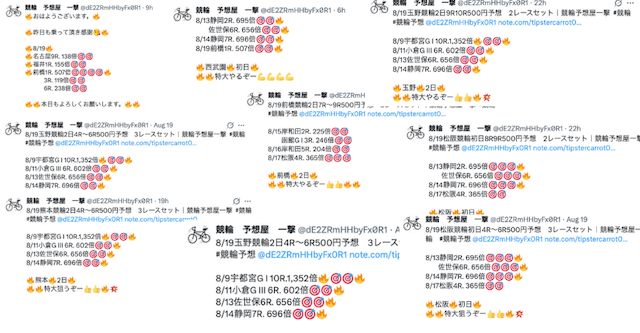 競輪予想屋一撃　高配当の的中例