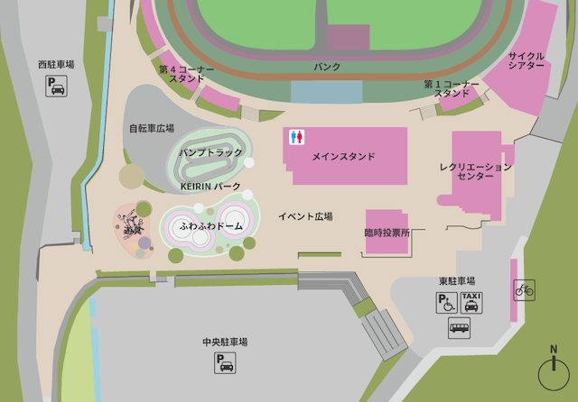 防府競輪場のマップ